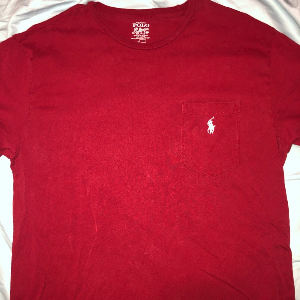 red ralph lauren polo pocketed t shirt